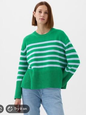 Gap Split Hem Striped Sweater